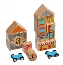 Colorful Wooden Blocks – City – 15 Pieces