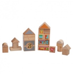 Colorful Wooden Blocks City - 25 Pieces