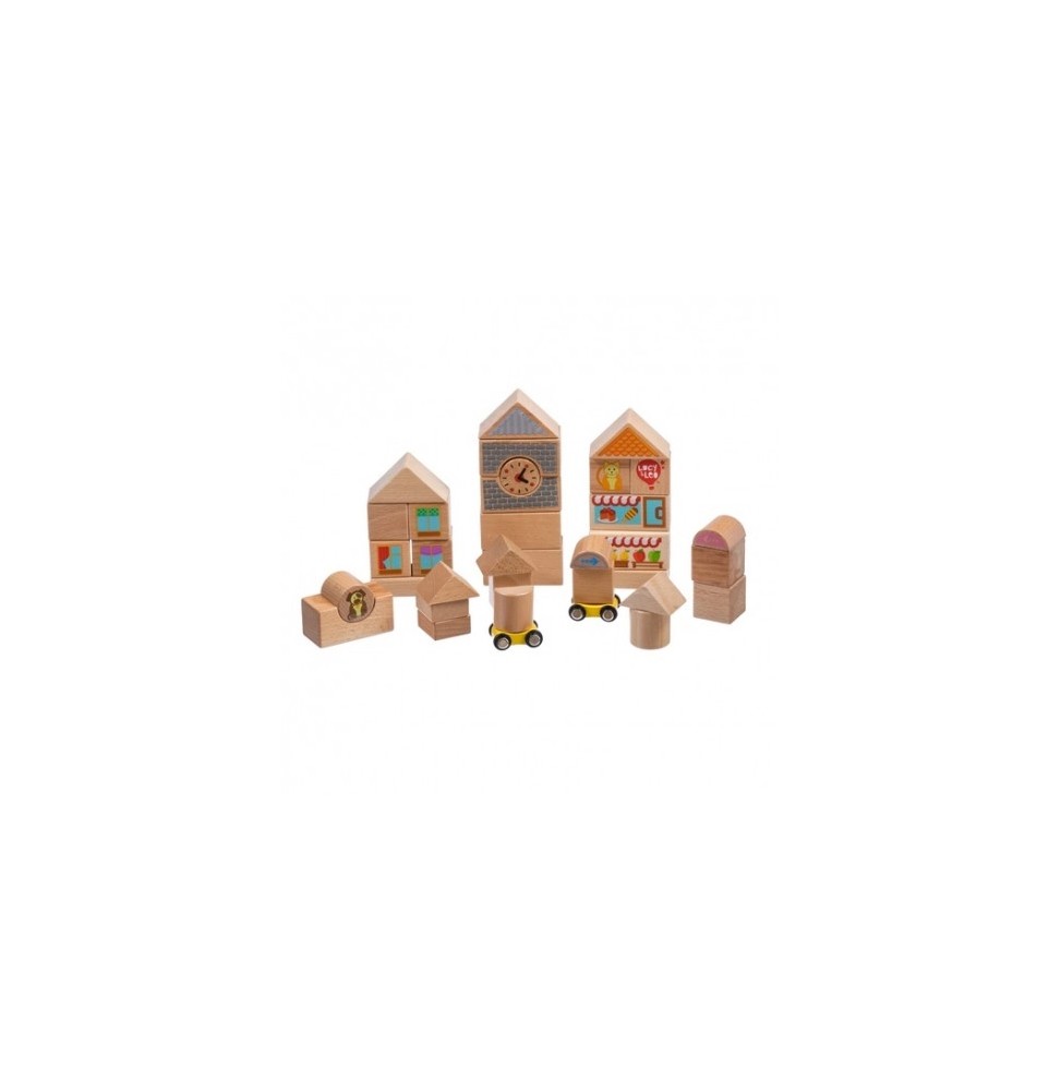 Colorful Wooden Blocks City Set 32 Pieces