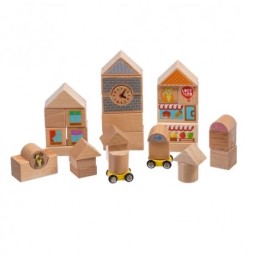 Colorful Wooden Blocks City Set 32 Pieces