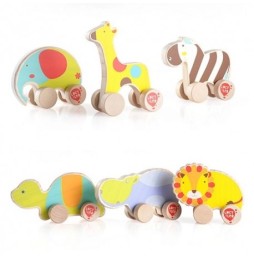 Wooden Hippopotamus on Wheels for Kids 3+