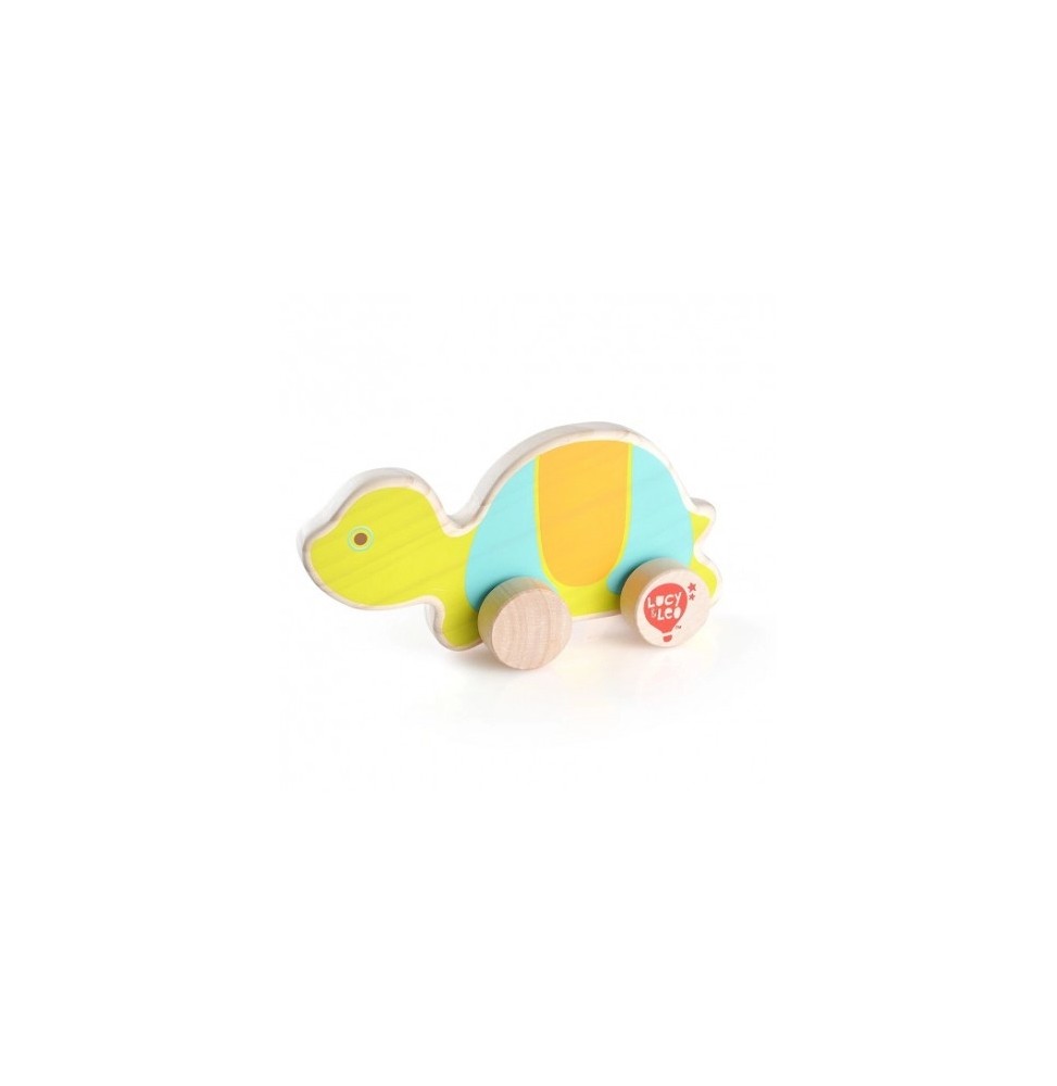 Wooden Turtle on Wheels for Kids