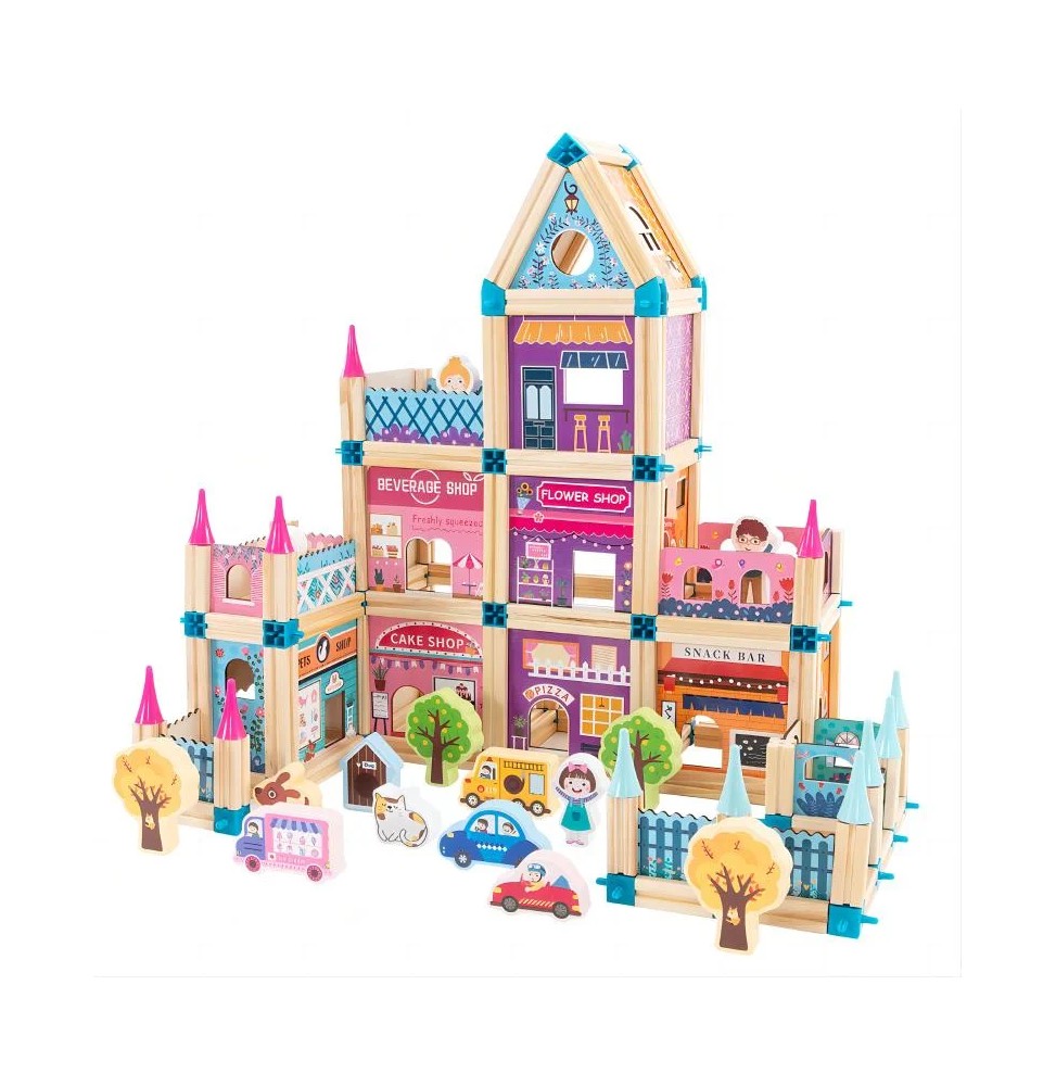 Wooden Princess House for Kids 3+ with Blocks