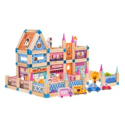 Wooden Princess House for Kids 3+ with Blocks