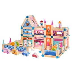 Wooden Princess House for Kids 3+ with Blocks