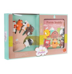 Set of 5 Finger Puppets + Book for Kids 3+