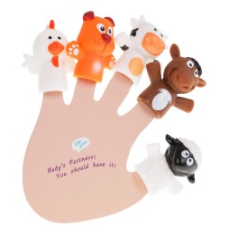 Set of 5 Finger Puppets + Book for Kids 3+