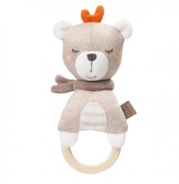 Stuffed Animal with Wooden Teether, Bear Nature 2