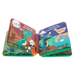 Set 5 marionete + carte cu dinozauri pentru copii