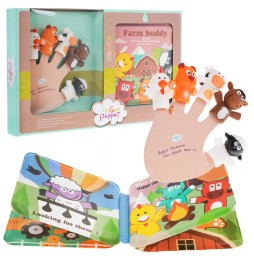 Set of 5 Finger Puppets + Book for Kids 3+