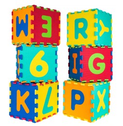 Educational Puzzle Mat for Kids 10m+ with Letters and Numbers