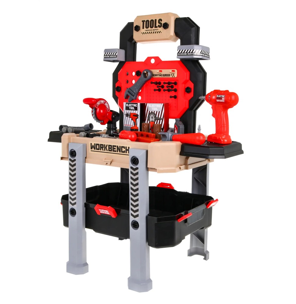 Children's Workshop 3+ with 2-in-1 Tools Red