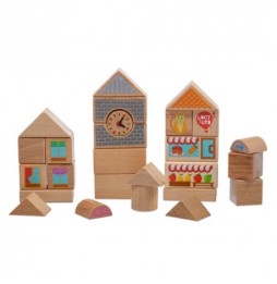 Colorful Wooden Blocks City Set 32 Pieces