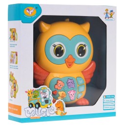 Yellow Interactive Owl for Kids with Sound and Light