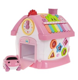 Pink Multifunctional House for Kids with Car