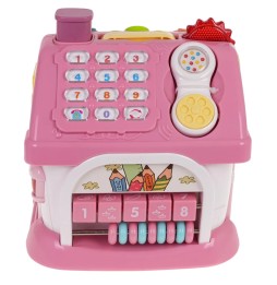 Pink Multifunctional House for Kids with Car