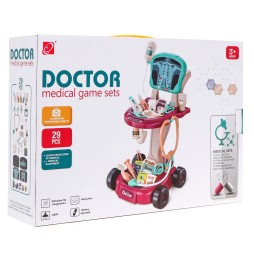 Set medical pentru copii cu cărucior și panou RX