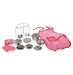 Metal Pot Set for Kids 3+ with Accessories