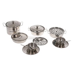 Metal Pot Set for Kids 3+ with Accessories