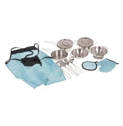 Metal Pot Set for Kids 3+ with Accessories