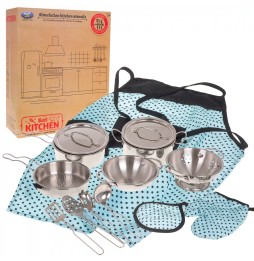 Metal Pot Set for Kids 3+ with Accessories