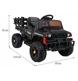 Kids' Farmer Pick-Up Car Black with Remote