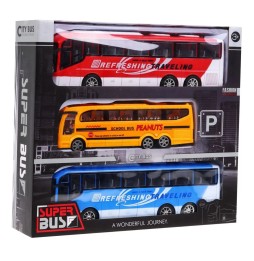 Set of 3 Buses for Kids - Educational Toy 3+