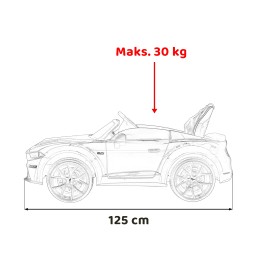 Autko Ford Mustang GT dla dzieci - biały z LED