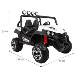 Buggy Grand Lift copii alb 4x4 telecomandă radio mp3