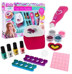 Set unghii pentru copii - mașină de glitter și uscător