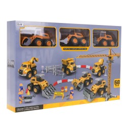 Set 6 vehicule metalice de construcție pentru copii 3+