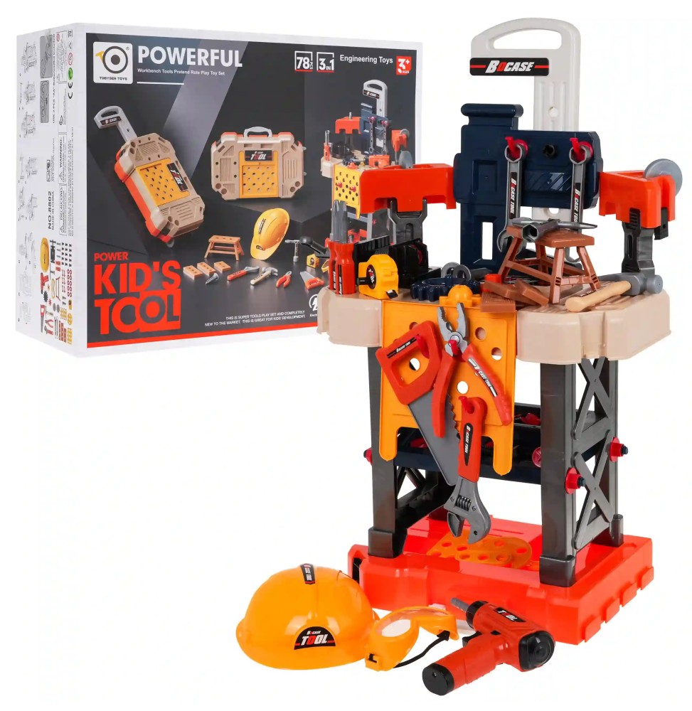 3-in-1 Kids' Workshop Set with Drill