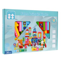 Wooden Block Set Farm for Kids 3+