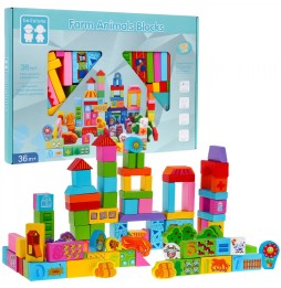 Wooden Block Set Farm for Kids 3+