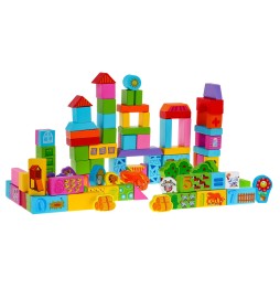 Wooden Block Set Farm for Kids 3+