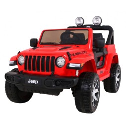 Jeep wrangler rubicon dla dzieci czerwony z pilotem