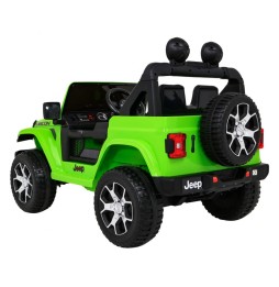 Jeep Wrangler Rubicon dla dzieci z pilotem, mp3, zielony