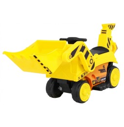 Excavator electric pentru copii galben cu lopată