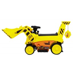 Excavator electric pentru copii galben cu lopată