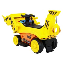 Excavator electric pentru copii galben cu lopată