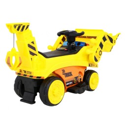 Excavator electric pentru copii galben cu lopată