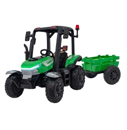 Tractor pentru copii BLAST cu remorcă verde