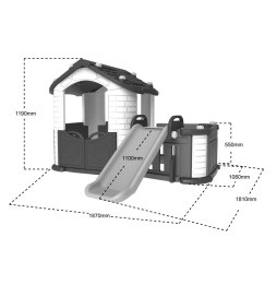 3-in-1 Garden House for Kids with Slide