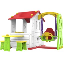 3-in-1 Garden House for Kids with Red Roof