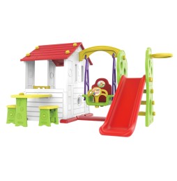 5-in-1 Garden House for Kids with Red Roof