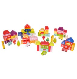 Wooden City Blocks for Kids 3+ with Sorter