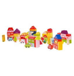 Wooden City Blocks for Kids 3+ with Sorter