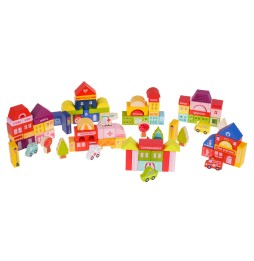 Wooden City Blocks for Kids 3+ with Sorter