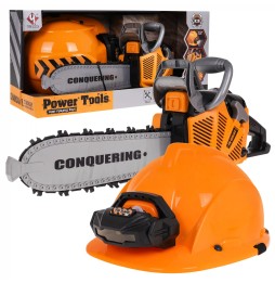 Kids Interactive Chainsaw with Helmet and Flashlight