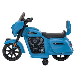 Vehicul chopper indian albastru cu motor de 35W